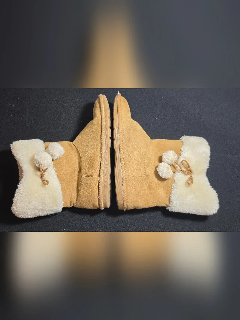 2-Pairs of Girls' Boots, Black and Brown Faux-Shearling Winter Ankle Boots